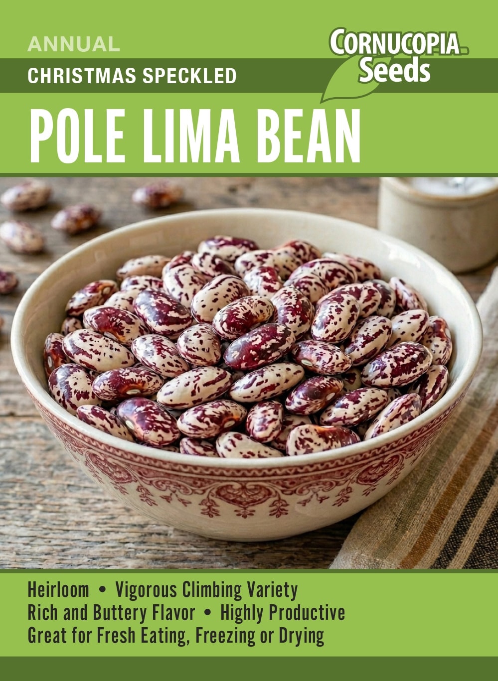 Pole Lima Bean - Christmas Speckled