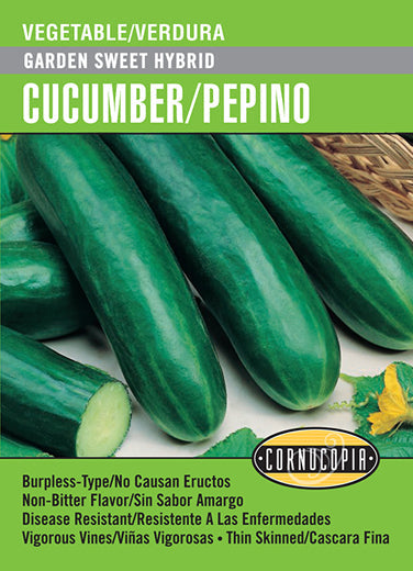 'Garden Sweet Hybrid' Cucumber/Pepino - Spanish/English