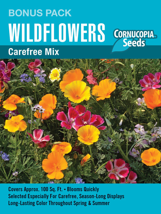 Heirloom Carefree California Wildflower Mix - Bonus Packet