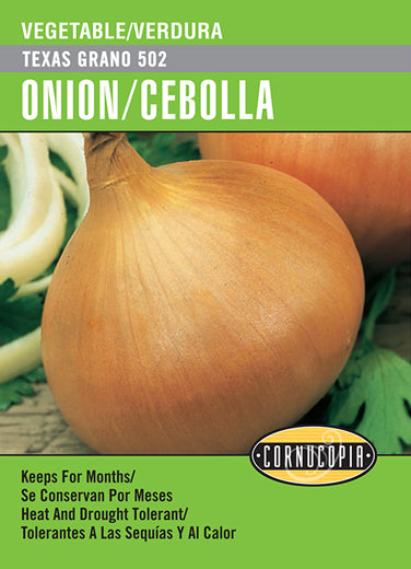 'Texas Grano 502' Onion/Cebolla - Spanish/English
